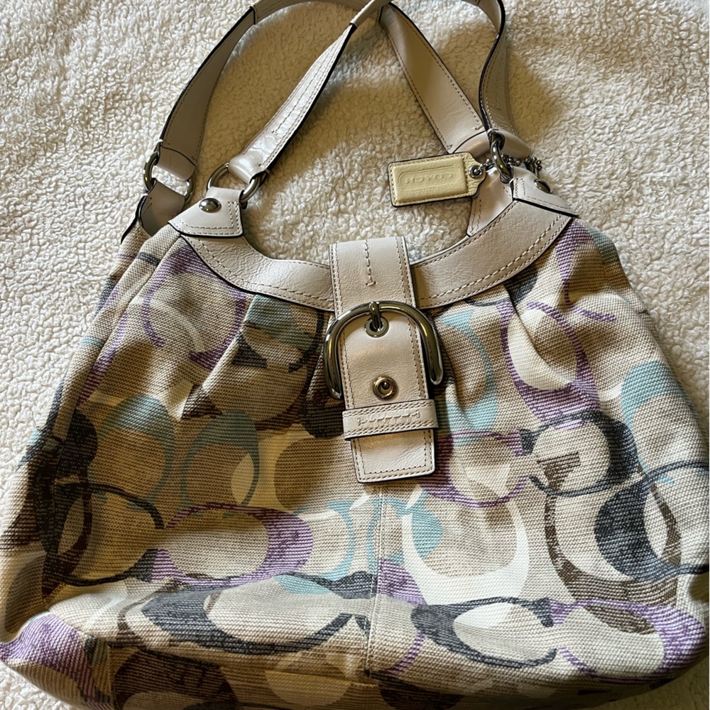 Authentic Signature C multi colored Coach purse.